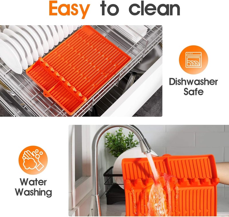 snuggery Silicone Griddle Tool Mat for Blackstone, 16"x11.5" Easy to Clean Heat Resistant Non-Stick Antislip Spatula Mat for Outdoor Grill BBQ Cooking Kitchen Counter (Orange) - Image 4